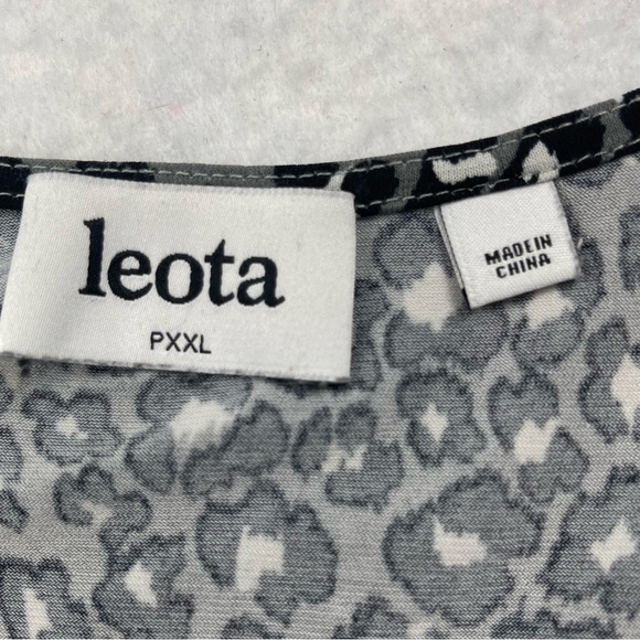 Leota Dress Womens PXXL Petite Plus Grey‎ Animal Print Leopard V-Neck Stretch - Picture 9 of 10